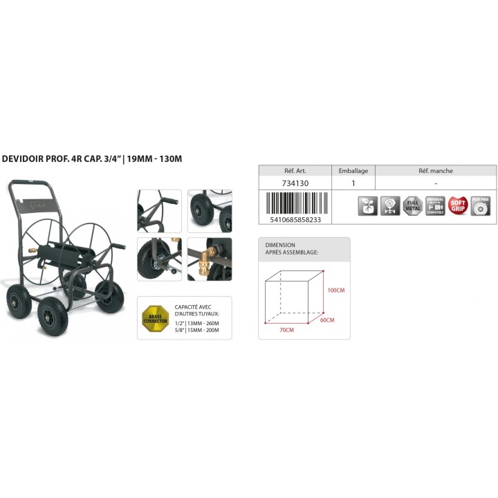 Dévidoir métal  2R POLET 90 M