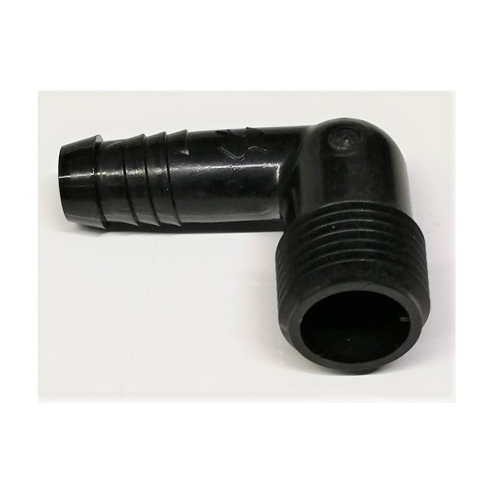 Coude cannelé Ø 12,7 mm. x filet‚ Ø 3/4" type HSBE