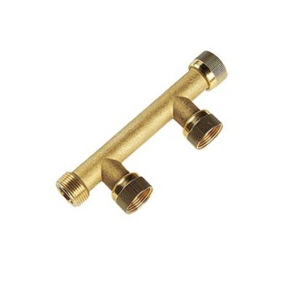 Collecteur 2 vannes 1"m. x 3 unions 1"f. laiton