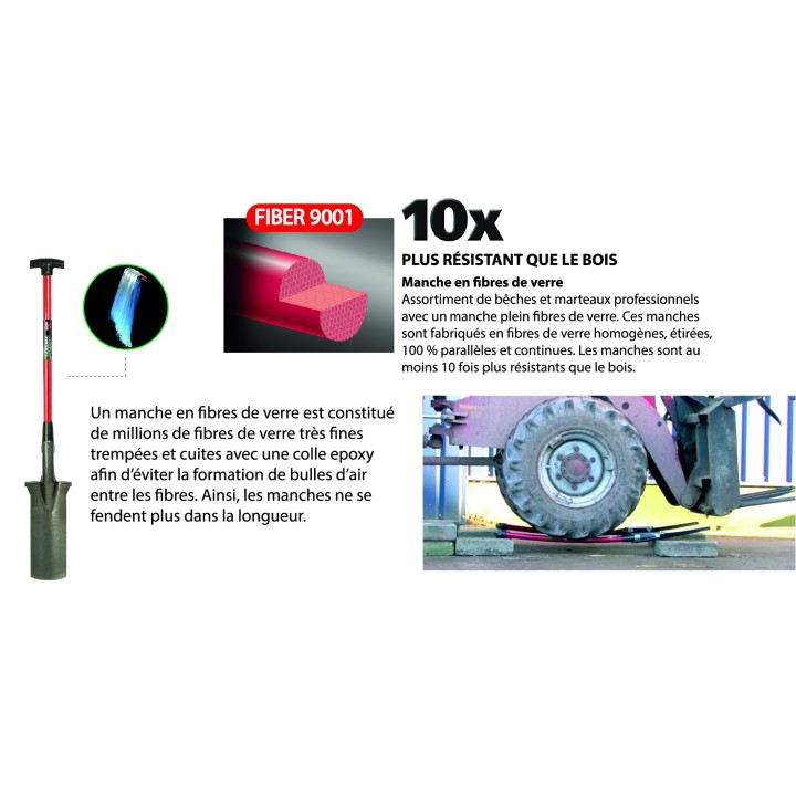 Bêche Louchet arbo. 350/130 2PP FIB.9001 85cm