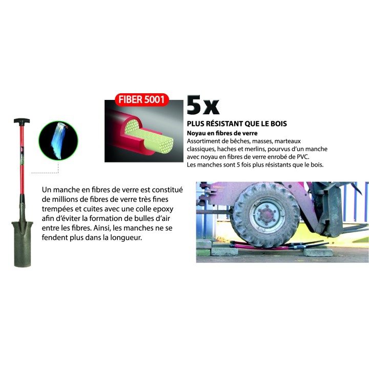 Bêche Senlis 280/180/3 MA-T 95cm, fiber