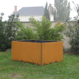 Bac sans fond en acier Corten véritable