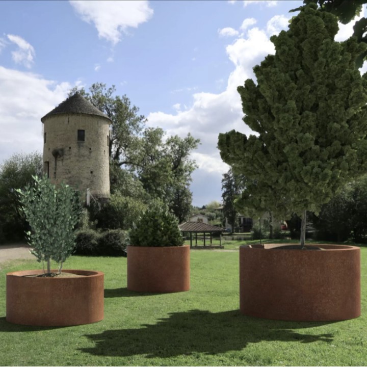 Pot Rodéo effet corten de Ø 600mm à 1800mm