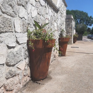 Demi Pot rond Décoratif effet corten